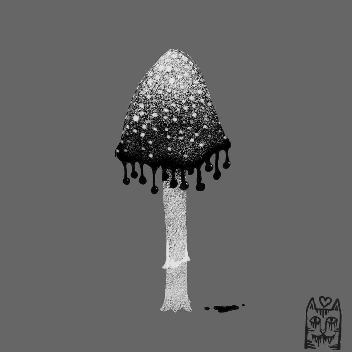 A cute Inky Cap Mushroom